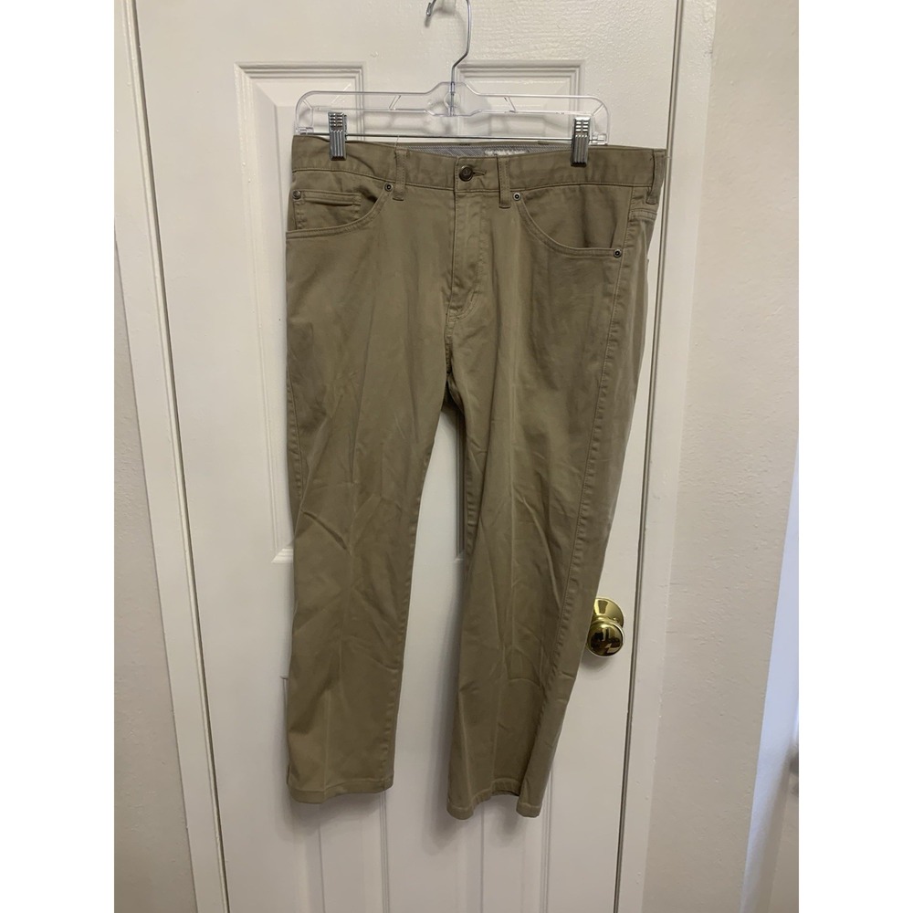 Peter Millar Signature Sateen Five Pocket Men's Pants Beige Stretch ME0B39 32x23